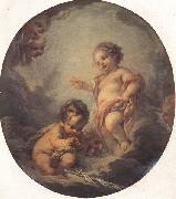 Francois Boucher The Baby Jesus and the Infant St.John oil painting artist